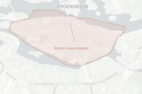 Karta över Södra innerstaden